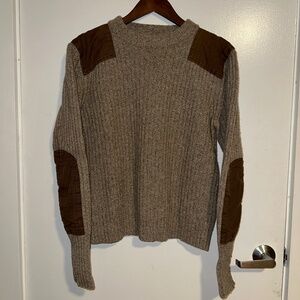 L.L. Bean Wool Shooting Sweater Men’s Large Australia Made Elbow Patch Field Jum